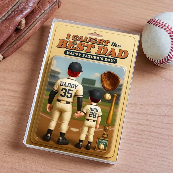 We Caught The Best Dad Baseball Custom Figure Personalized Acrylic Block Plaque