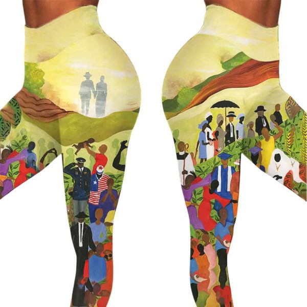 Women’s Juneteenth Cheer Independence And Freedom Printed Pants Leggings