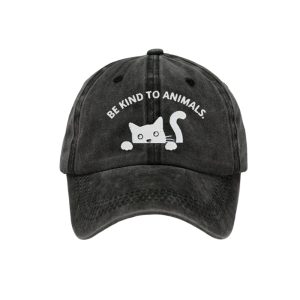 Black Cat Be Kind To Animals Hat2