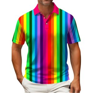 Geometry Men’s Short Sleeve Button Polo Shirt