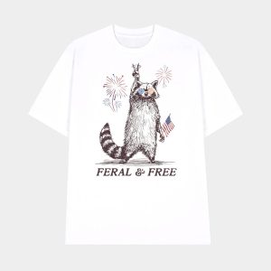 Raccoon Feral And Free 4th Of July Shirt 1