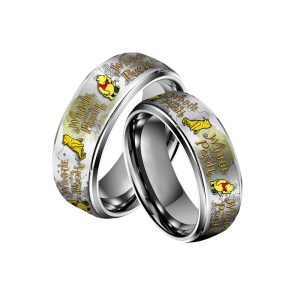 Winnie The Pooh Silver Tungsten Rings2