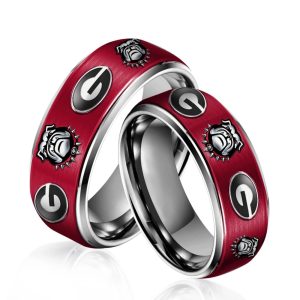 Bulldogs Silver Tungsten Rings2