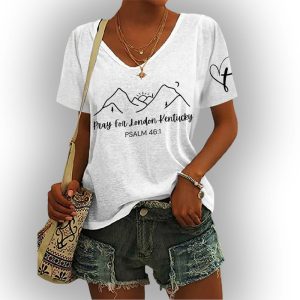 Pray For London Kentucky Psalm 46 1 Faith Cross Shirt3