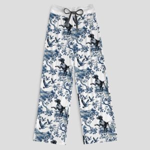 German Shorthaired Pointer Contrast Wide Leg Pants For Women