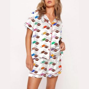 Dachshund Cute Dog Football Pajama Set1