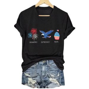 Fireworks Democracy Treats Independence Day FDT Shirt