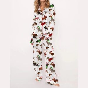 Christmas Funny Dachshund Pajama Set1