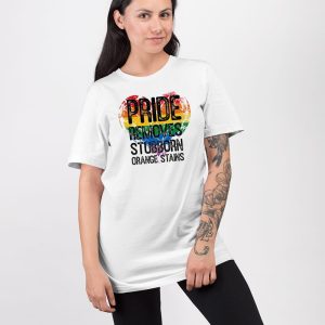 V Neck Retro Pride Removes Stubborn Orange Stains Print T Shirt 2