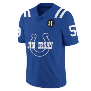 Jim Irsay Colts Blue Heart Football Jersey1