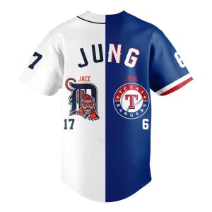 Jace Jung Josh Jung Tigers x Rangers Jersey2