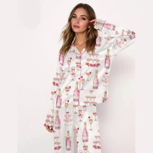 Pink Champagne Bridal Shower Champagne Tower Celebration Pajama Set