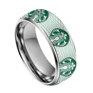 Starbucks Silver Tungsten Couples Rings1