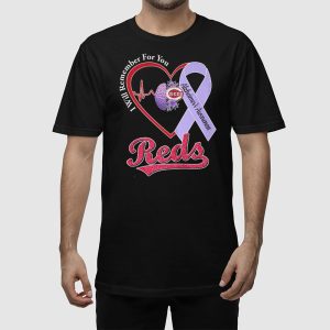 Reds I Will Remember For You Alzheimers Awareness Shirt 3