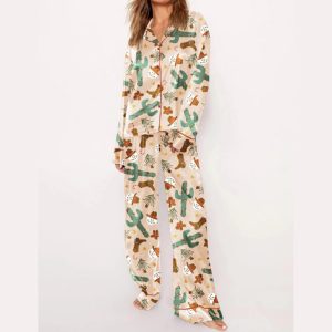 Christmas Western Cowboy Boots Pajama Set1