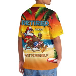 Custom Name Eagles Firefighter Summer Vacation Hawaiian Shirt3