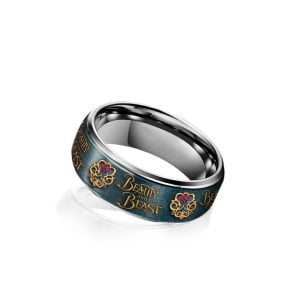 Beauty and the Beast Silver Tungsten Rings1