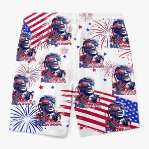 Trump Merica 4th Of July Beach Shorts1