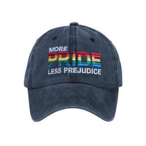 Retro Pride Rainbow More Pride Less Prejudice Print Baseball Cap2