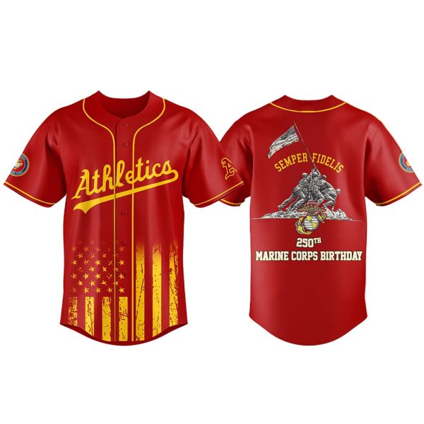 2025 Athletics Marine 250th Birthday Jersey