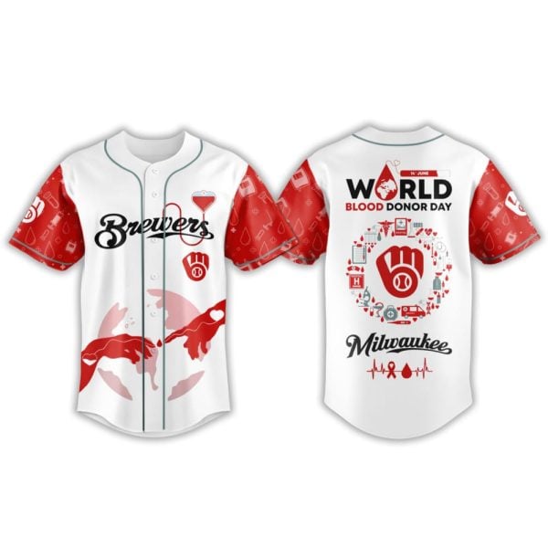2025 Brewers World Blood Donor Day Jersey