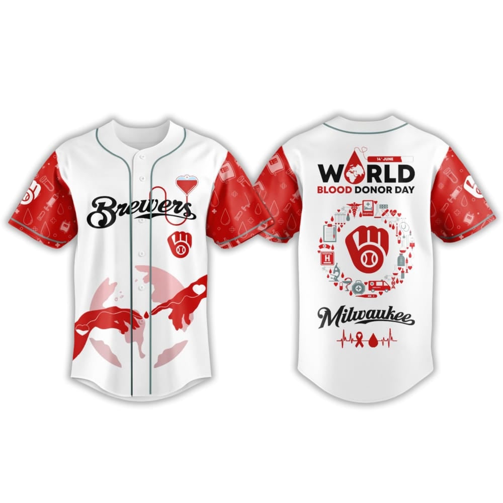 2025 Brewers World Blood Donor Day Jersey 2025 Brewers World Blood Donor Day Jersey