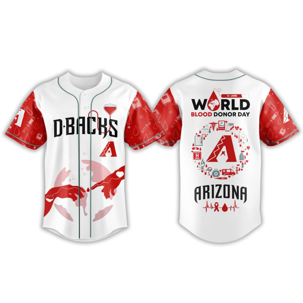 2025 Diamondbacks World Blood Donor Day Jersey 2025 Diamondbacks World Blood Donor Day Jersey