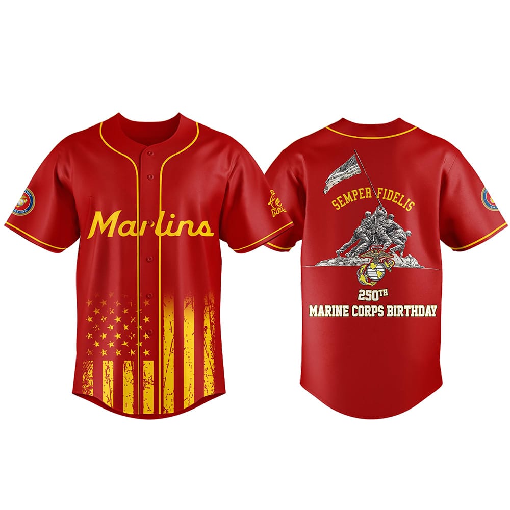 2025 Marlins Marine 250th Birthday Jersey 2025 Marlins Marine 250th Birthday Jersey