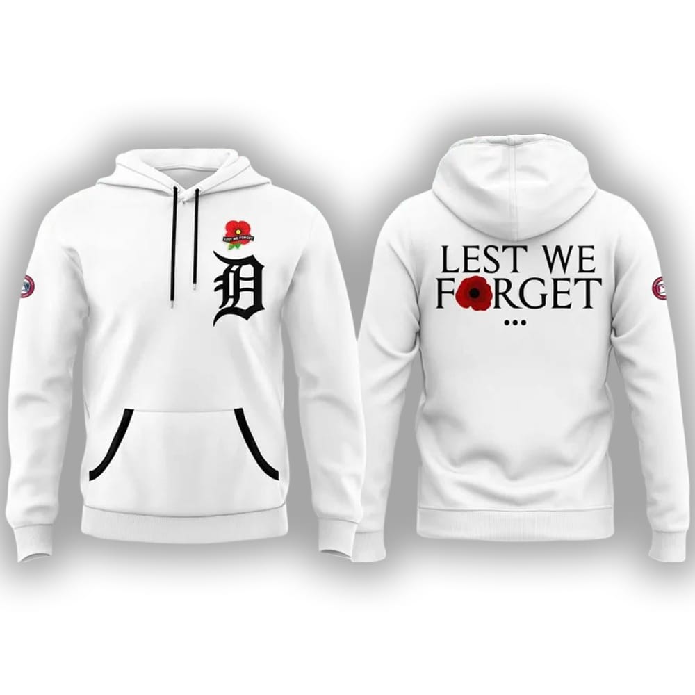 2025 Tigers Memorial Day Lest We Forget Hoodie 2025 Tigers Memorial Day Lest We Forget Hoodie