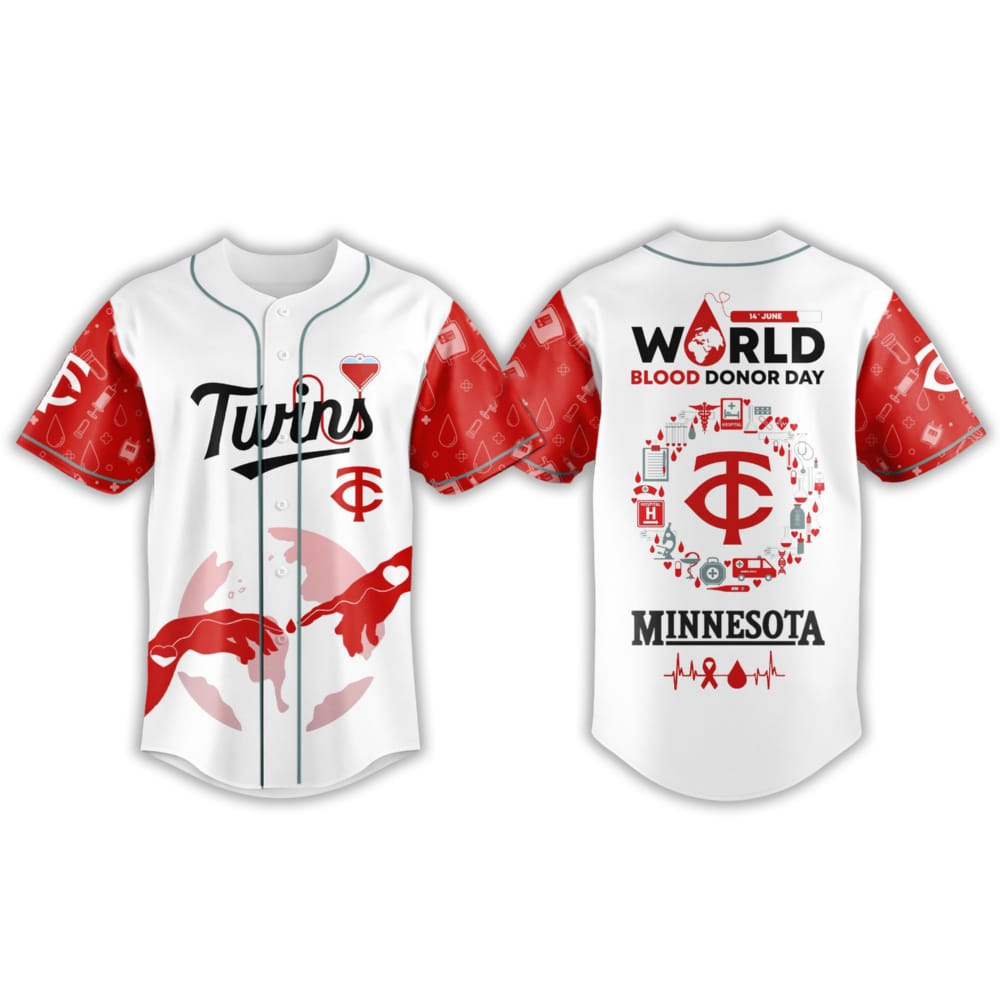 2025 Twins World Blood Donor Day Jersey 2025 Twins World Blood Donor Day Jersey
