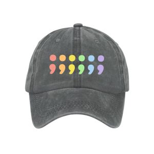 Retro Pride Mental Health Semicolon Suicide Prevention Print Baseball Cap1