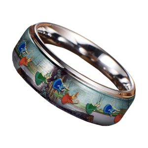 Sleeping Beauty Silver Tungsten Rings Gift For Fans2