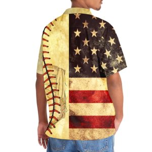 Vintage American Flag Baseball Hawaiian Shirt3
