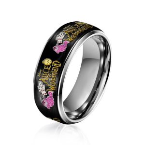 Alice in Wonderland Silver Tungsten Rings2