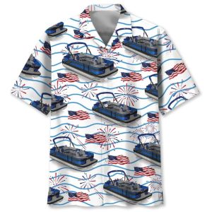 Pontoon Fireworks USA Hawaiian Shirt