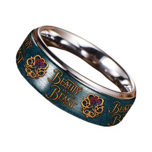 Beauty and the Beast Silver Tungsten Rings2