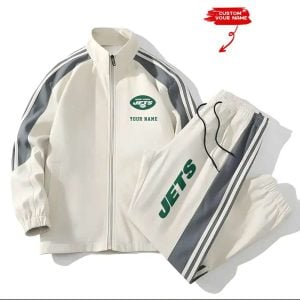 Jets Football Unisex Style Versatile Sports Set Jacket And Pants
