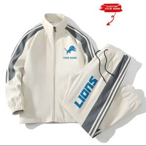 Lions Football Unisex Style Versatile Sports Set Jacket And Pants
