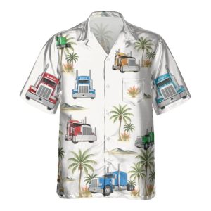 Trucker Life Colorful Semi Trucks Hawaiian Shirt1