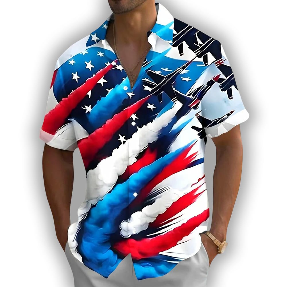 Airplane 4th Of July Hawaiian Shirt Airplane 4th Of July Hawaiian Shirt