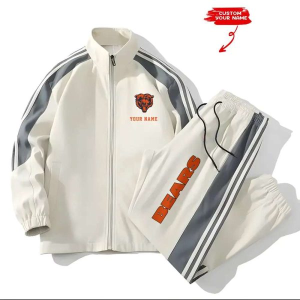Bears Football Unisex Style Versatile Sports Set Jacket And Pants
