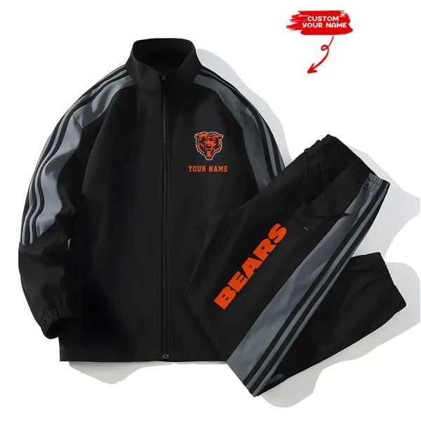 Bears Football Unisex Style Versatile Sports Set Jacket And Pants