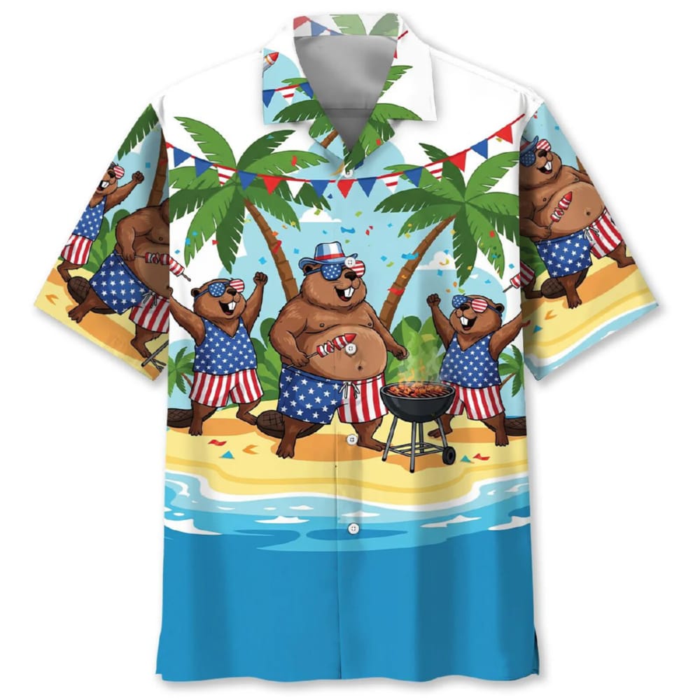 Beaver Proud Of America Hawaiian Shirt Beaver Proud Of America Hawaiian Shirt