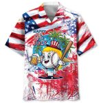 Beer Baseball Happy 4th July Hawaiian Shirt