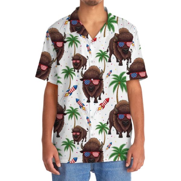 Bison Proud Of America Hawaiian Shirt