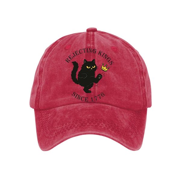 Black Cat Rejecting Kings Since 1776 Hat