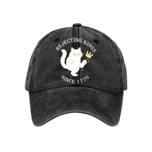 Black Cat Rejecting Kings Since 1776 Hat