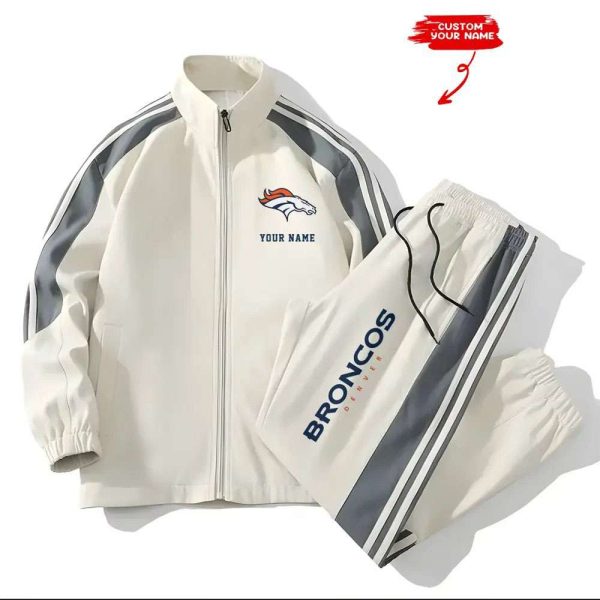 Broncos Football Unisex Style Versatile Sports Set Jacket And Pants