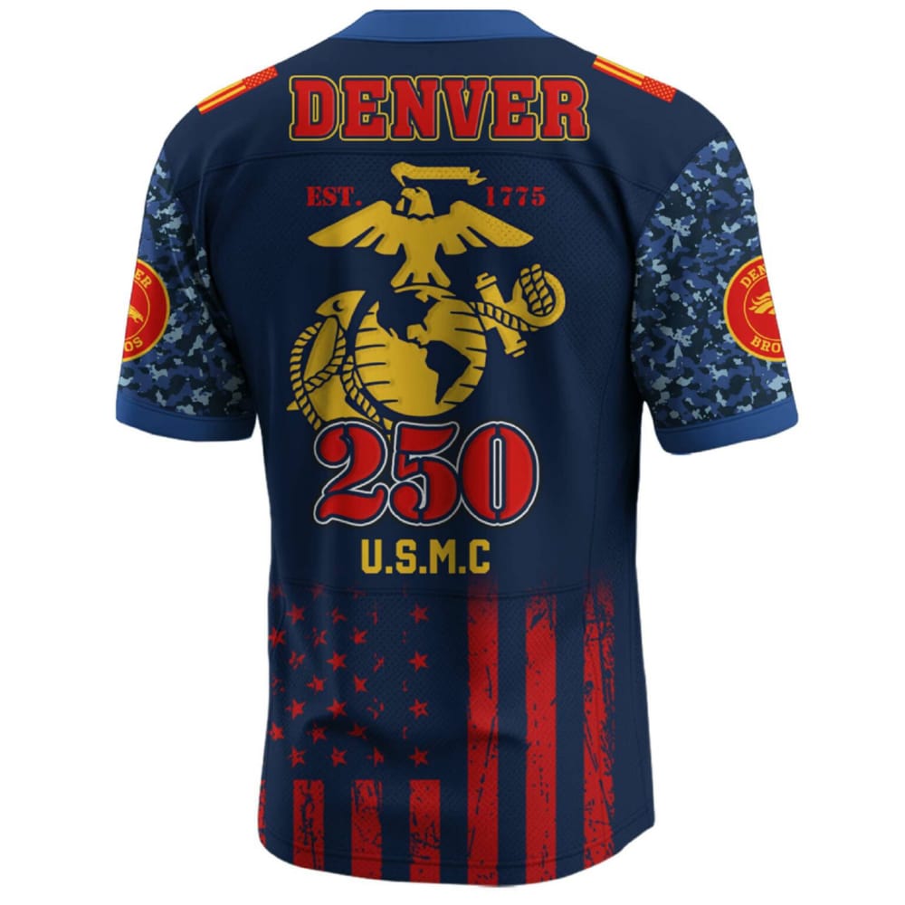 Broncos US USMC 250th Birthday Football Jersey 2025 Broncos US USMC 250th Birthday Football Jersey 2025