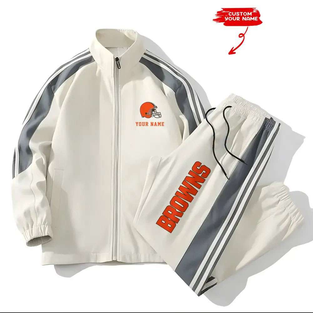 Browns Football Unisex Style Versatile Sports Set Jacket And Pants Browns Football Unisex Style Versatile Sports Set Jacket And Pants